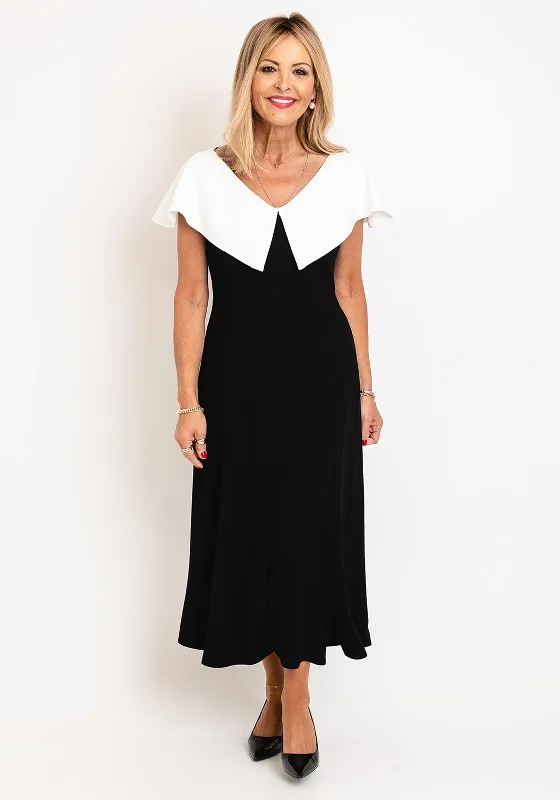 Kate Cooper Button Back Midi Dress, Black & White